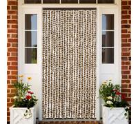 vidaXL Cortina antimoscas chenilla beige y marrón 90x200 cm