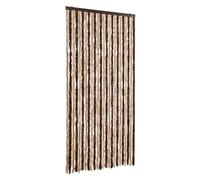 vidaXL Cortina antimoscas Chenilla – Protección para puerta, Beige y marrón claro 100x200 cm