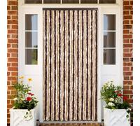 vidaXL Cortina antimoscas Chenilla – Protección para puerta, Beige y marrón claro 100x200 cm