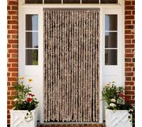 vidaXL Cortina antimoscas chenilla beige y marrón oscuro 100x200 cm
