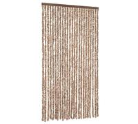 vidaXL Cortina antimoscas Chenilla - Puerta contra insectos, Beige y marrón oscuro 100x230 cm