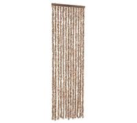 vidaXL Cortina antimoscas para puerta – Chenilla beige y marrón oscuro 56x185 cm