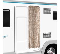 vidaXL Cortina antimoscas Chenilla Beige y marrón oscuro 56x200 cm