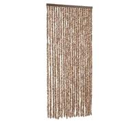 vidaXL Cortina antimoscas de chenilla beige y marrón oscuro 90x220 cm