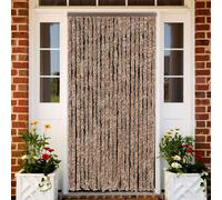 vidaXL Cortina antimoscas chenilla beige y marrón oscuro 90x220 cm