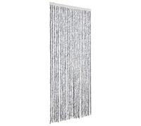vidaXL Cortina antimoscas Chenilla – Protección para puerta Blanco y gris 100x200 cm