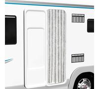 vidaXL Cortina Antimoscas, Persiana de Moscas Mosquitos, Puerta contra Insectos, Protección para Casa, Chenilla Gris Claro y Blanco 56x200 cm