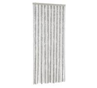 vidaXL Cortina antimoscas Chenilla para puerta – Gris claro y blanco 90x220 cm
