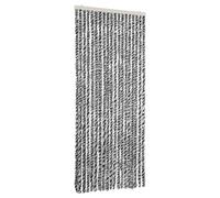 vidaXL Cortina antimoscas Persiana para puerta Chenilla Gris/Negro/Blanco 56x200 cm