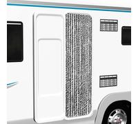 vidaXL Cortina antimoscas Persiana para puerta Chenilla Gris/Negro/Blanco 56x200 cm