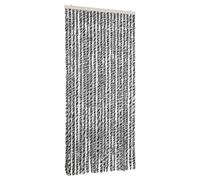 vidaXL Cortina antimoscas Chenilla – Protección para puerta, Gris/Negro/Blanco 90x220 cm