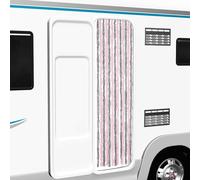 vidaXL Cortina antimoscas chenilla gris plateado y rosa 56x185 cm