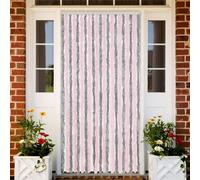 vidaXL Cortina antimoscas chenilla gris plateado y rosa 90x200 cm