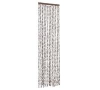 vidaXL Cortina antimoscas Chenilla para puerta – Gris taupe y blanco 56x200 cm