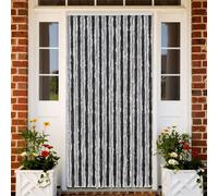 vidaXL Cortina antimoscas chenilla gris y negro 100x220 cm