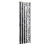 vidaXL Cortina antimoscas Chenilla - Protección puerta contra insectos - Gris y negro 56x185 cm