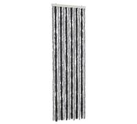 vidaXL Cortina antimoscas Chenilla Gris y Negro 56x200 cm