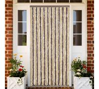 vidaXL Cortina antimoscas chenilla marrón oscuro y beige 90x200 cm