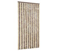 vidaXL Cortina antimoscas Chenilla marrón oscuro y beige 90x220 cm