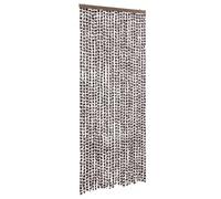 vidaXL Cortina antimoscas Chenilla marrón y blanco protección contra insectos 100x200 cm