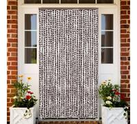 vidaXL Cortina antimoscas chenilla marrón y blanco 118x220 cm