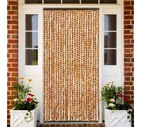 vidaXL Cortina antimoscas chenilla ocre y blanco 100x200 cm