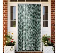 vidaXL Cortina antimoscas chenilla verde y blanco 100x200 cm