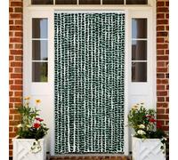 vidaXL Cortina antimoscas para puerta Persiana de moscas Chenilla verde y blanco 90x200 cm