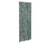vidaXL Cortina antimoscas chenilla verde y blanco 90x200 cm
