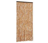 vidaXL Cortina antimoscas chenilla ocre y blanco 90x200 cm