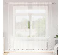 vidaXL Cortina de Encaje Blanco 245x150cm Poliéster