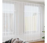vidaXL Cortina de Encaje Blanco 280x1200cm Poliéster