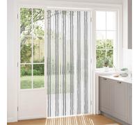 vidaXL Cortina de insectos chenilla gris y blanco, 100 x 230 cm, 100% polipropileno, moderna cortina rectangular para puerta, fácil montaje, decoración versátil, fácil de limpiar, para el hogar