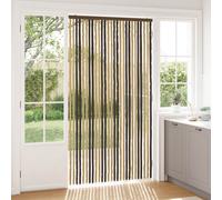 vidaXL Cortina anti-insectos de chenilla, color marrón oscuro y beige