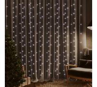 vidaXL Cortina de luces LED 300 LED blanco frío 8 funciones 3x3 m
