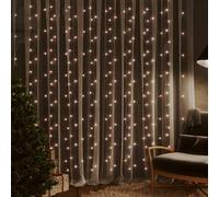 vidaXL Cortina de luces LED 300 LED blanco frío 8 funciones 3x3 m