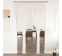 vidaXL Cortina de macramé de algodón translúcida con flecos 140x240 cm