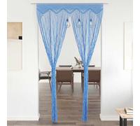vidaXL Cortina de macramé algodón azul 140x240 cm