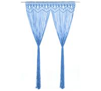 vidaXL Cortina de macramé algodón azul 140x240 cm