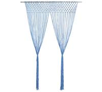 vidaXL Cortina de macramé algodón Azul 140x240 cm