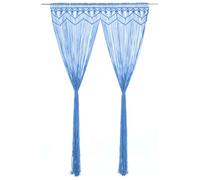 vidaXL Cortina de macramé de algodón azul 140x240 cm