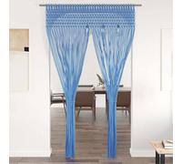 vidaXL Cortina de macramé algodón azul 140x240 cm