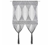 vidaXL Cortina de Macramé Persiana Translúcida Colgante Pared Puerta Ventana Separador de Ambientes Hogar Decoración Algodón Gris Antracita 140x240 cm
