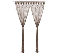 vidaXL Cortina de Macramé Persiana Translúcida Colgante Ventana Puerta Pared Separador de Ambientes Hogar Decoración Algodón Gris Taupé 140x240 cm