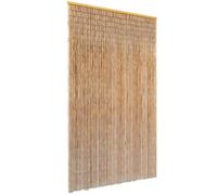 vidaXL Cortina de puerta anti-insectos 120x220 cm, bambú marrón, 120 varillas, barra madera