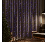 vidaXL Cortina luces carámbano 3x3 m 300 LEDs azul 8 funciones