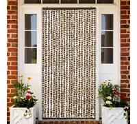 vidaXL Cortina mosquitera beige y marrón chenilla 90x220 cm