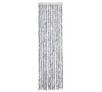 vidaXL Cortina mosquitera extraíble – Contra insectos – Chenilla blanco y gris 56x200 cm