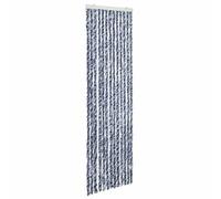 vidaXL Cortina Mosquitera Chenilla Azul Blanco Plata 56x185 cm Malla Anti Insectos Mosquitos Moscas Bichos