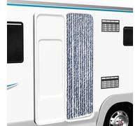 vidaXL Cortina mosquitera chenilla azul blanco y plateada 56x185 cm